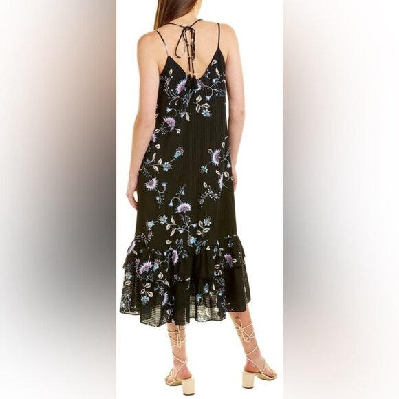 NWT‎ REBECCA MINKOFF Trixie Midi Dress Black Multi Floral U21657A03 SMALL - Picture 3 of 14